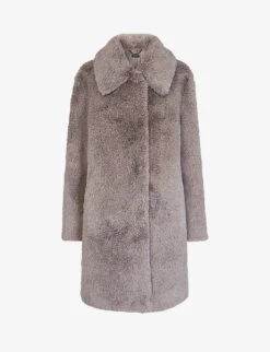 Whistles Imogen Collar-detail Faux-fur Coat