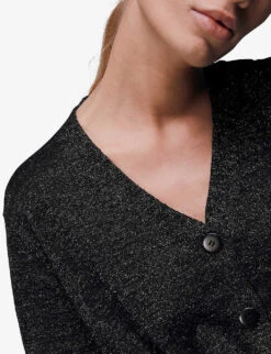 Whistles Sparkle Wool-blend Tie Cardigan 9 Whistles Sparkle Wool-blend Tie Cardigan -The Fashion Shop R04067955 BLACK ALT04