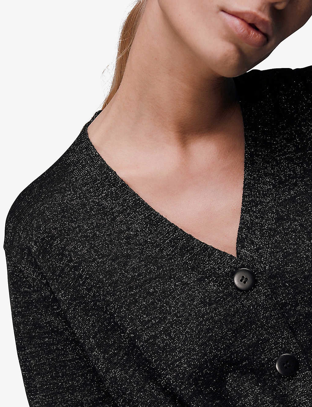 Whistles Sparkle Wool-blend Tie Cardigan 5 Whistles Sparkle Wool-blend Tie Cardigan - Image 5