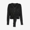 Whistles Sparkle Wool-blend Tie Cardigan