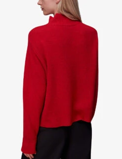 Whistles Ferne Wool Knitted Jumper -The Fashion Shop R04068731 RED ALT03