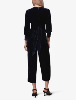 Whistles Puff-sleeve Woven Jumpsuit 9 Whistles Puff-sleeve Woven Jumpsuit -The Fashion Shop R04068735 NAVY ALT03