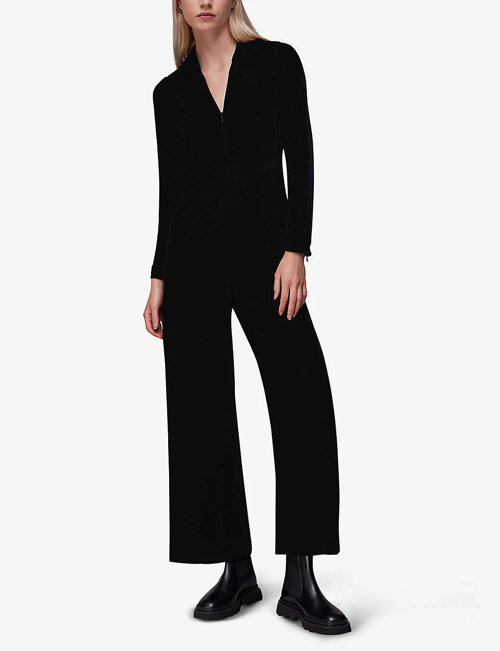 Whistles V-neckline Woven Jumpsuit 2 Whistles V-neckline Woven Jumpsuit - Image 2