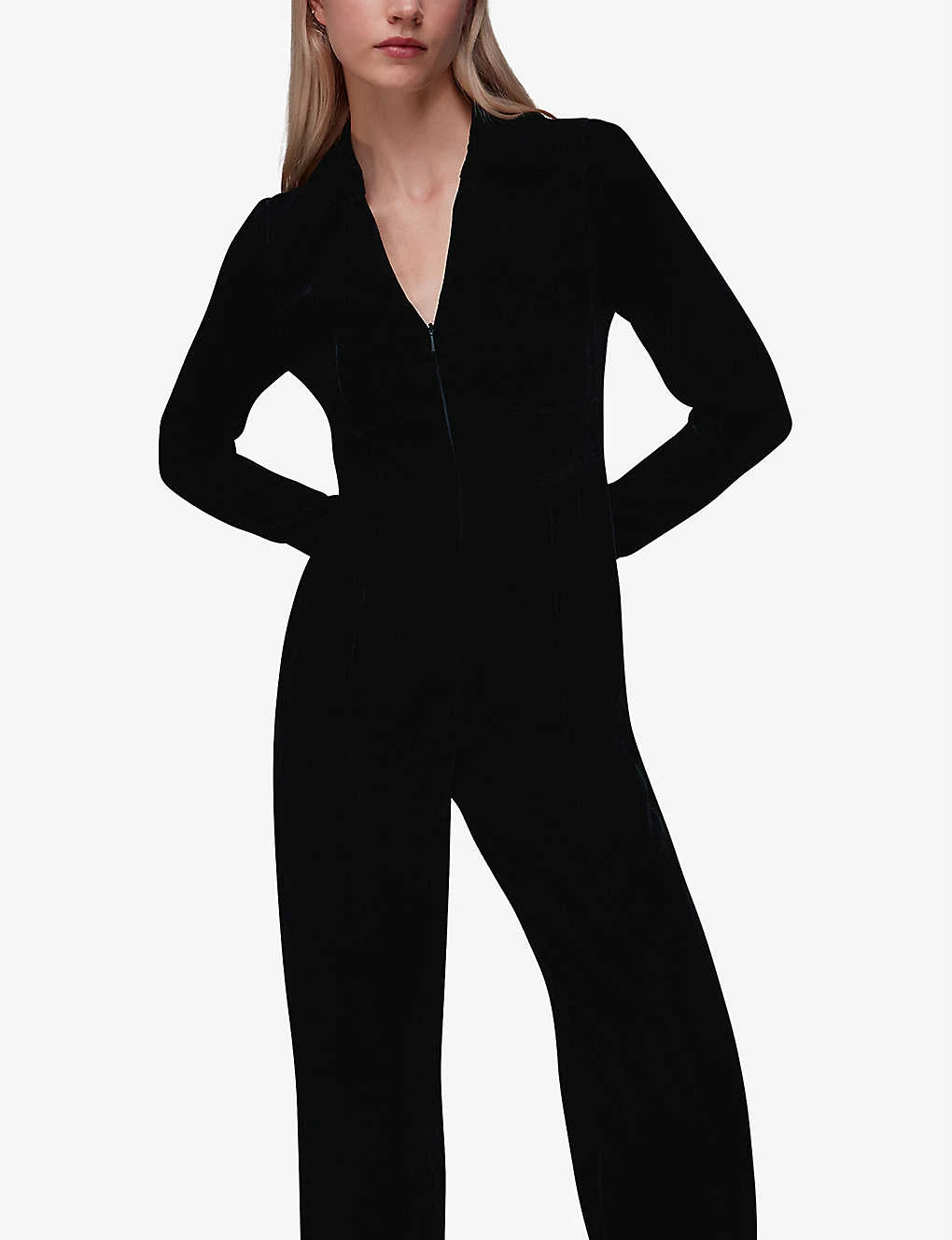 Whistles V-neckline Woven Jumpsuit 3 Whistles V-neckline Woven Jumpsuit - Image 3