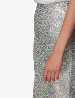 Whistles Sequin-embellished High-waist Recycled-polyester Midi Skirt 9 Whistles Sequin-embellished High-waist Recycled-polyester Midi Skirt -The Fashion Shop R04069777 SILVER ALT04