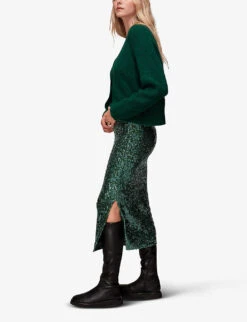 Whistles Recycled Polyester-blend Midi Skirt 7 Whistles Recycled Polyester-blend Midi Skirt -The Fashion Shop R04069779 DARKGREEN ALT02