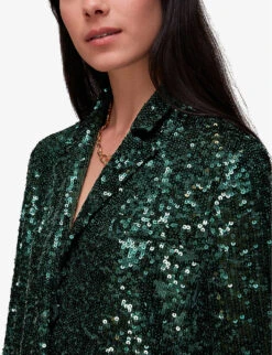 Whistles Recycled Polyester-blend Blazer -The Fashion Shop R04069780 DARKGREEN ALT04