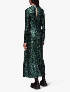 Whistles Stretch-woven Midi Dress 9 Whistles Stretch-woven Midi Dress -The Fashion Shop R04069781 DARKGREEN ALT03