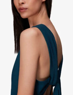 Whistles Tie Back Maxi Dress -The Fashion Shop R04069789 GREEN ALT05