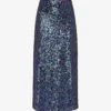 Whistles Sally Sequin-embellished Stretch Recycled-polyester Midi Skirt