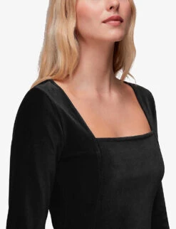 Whistles Cotton-blend Midi Dress -The Fashion Shop R04069981 BLACK ALT04