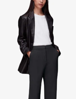 Whistles Slim-leg Ponte Woven Trousers 9 Whistles Slim-leg Ponte Woven Trousers -The Fashion Shop R04070384 BLACK ALT04