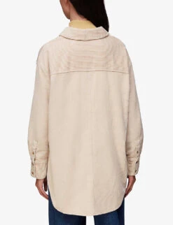 Whistles Lucie Corduroy Oversized-fit Cotton Shirt 8 Whistles Lucie Corduroy Oversized-fit Cotton Shirt -The Fashion Shop R04070385 CREAM ALT03