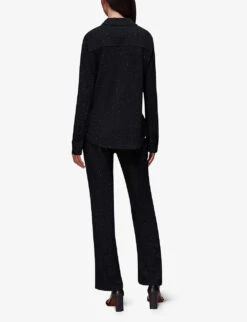 Whistles Gillian Sparkle-detail Straight-leg Woven Trousers 8 Whistles Gillian Sparkle-detail Straight-leg Woven Trousers -The Fashion Shop R04070386 BLACK ALT03