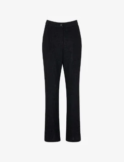 Whistles Gillian Sparkle-detail Straight-leg Woven Trousers