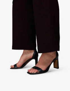 Whistles Lena Peep-toe Leather Heeled Sandals 8 Whistles Lena Peep-toe Leather Heeled Sandals -The Fashion Shop R04070390 BLACK ALT03