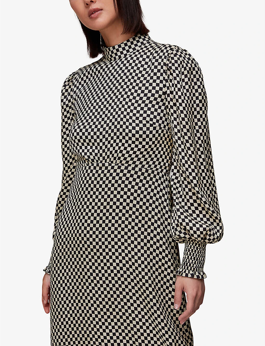 Whistles Darcie Checkerboard-print Stretch-woven Midi Dress 3 Whistles Darcie Checkerboard-print Stretch-woven Midi Dress - Image 3