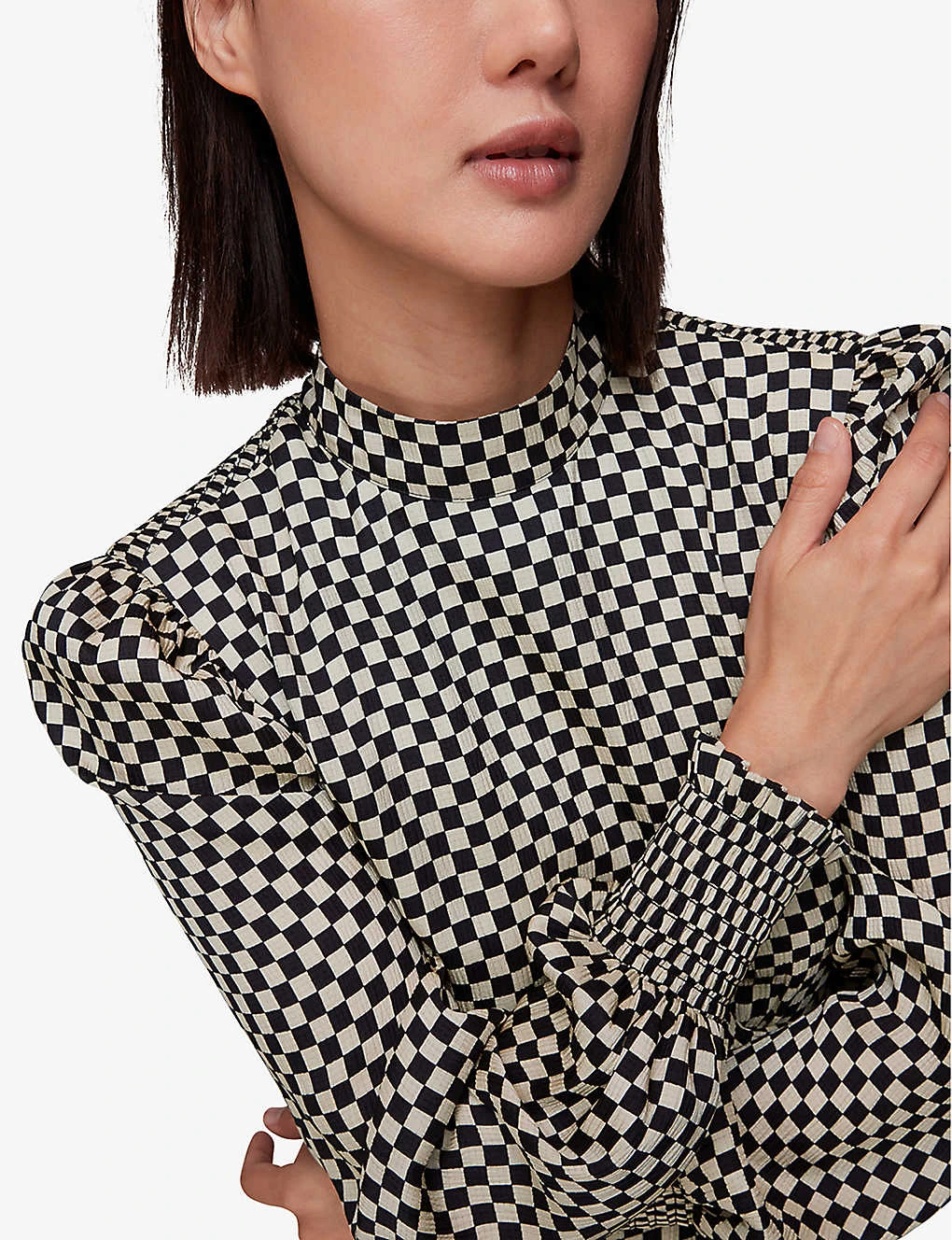 Whistles Darcie Checkerboard-print Stretch-woven Midi Dress 5 Whistles Darcie Checkerboard-print Stretch-woven Midi Dress - Image 5