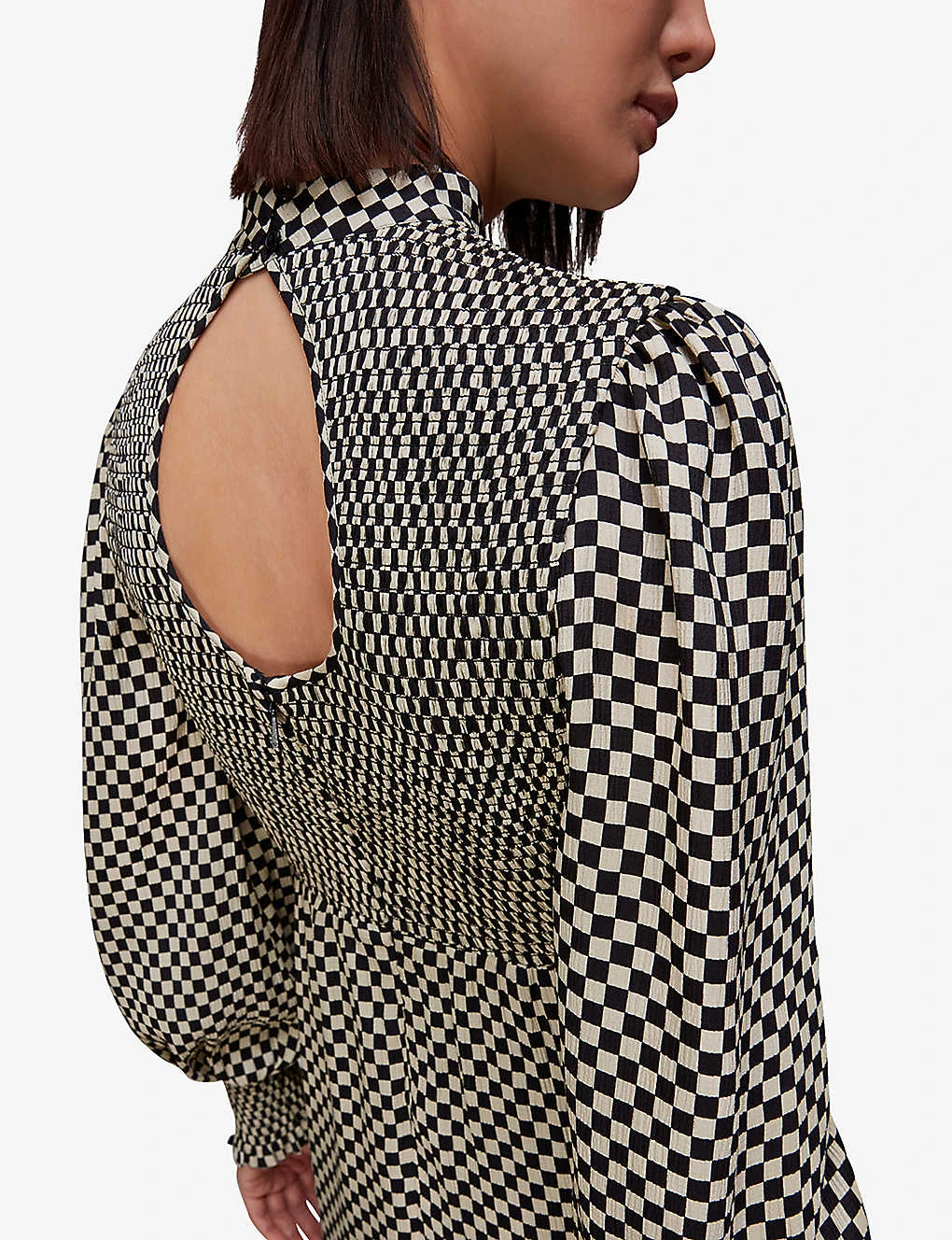 Whistles Darcie Checkerboard-print Stretch-woven Midi Dress 6 Whistles Darcie Checkerboard-print Stretch-woven Midi Dress - Image 6