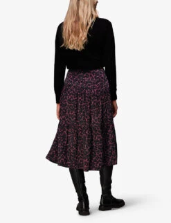 Whistles Leopard-print High-waist Woven Midi Skirt 8 Whistles Leopard-print High-waist Woven Midi Skirt -The Fashion Shop R04070392 MULTICOLOURED ALT03