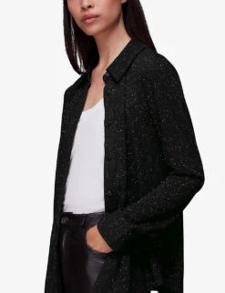 Whistles Grace Sparkle-detail Woven Shirt 7 Whistles Grace Sparkle-detail Woven Shirt -The Fashion Shop R04071028 BLACK ALT02