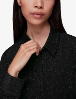 Whistles Grace Sparkle-detail Woven Shirt 9 Whistles Grace Sparkle-detail Woven Shirt -The Fashion Shop R04071028 BLACK ALT04