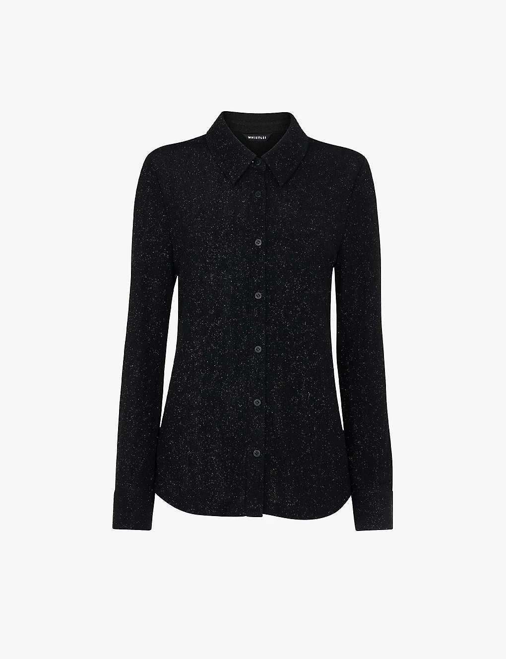 Whistles Grace Sparkle-detail Woven Shirt 1 Whistles Grace Sparkle-detail Woven Shirt
