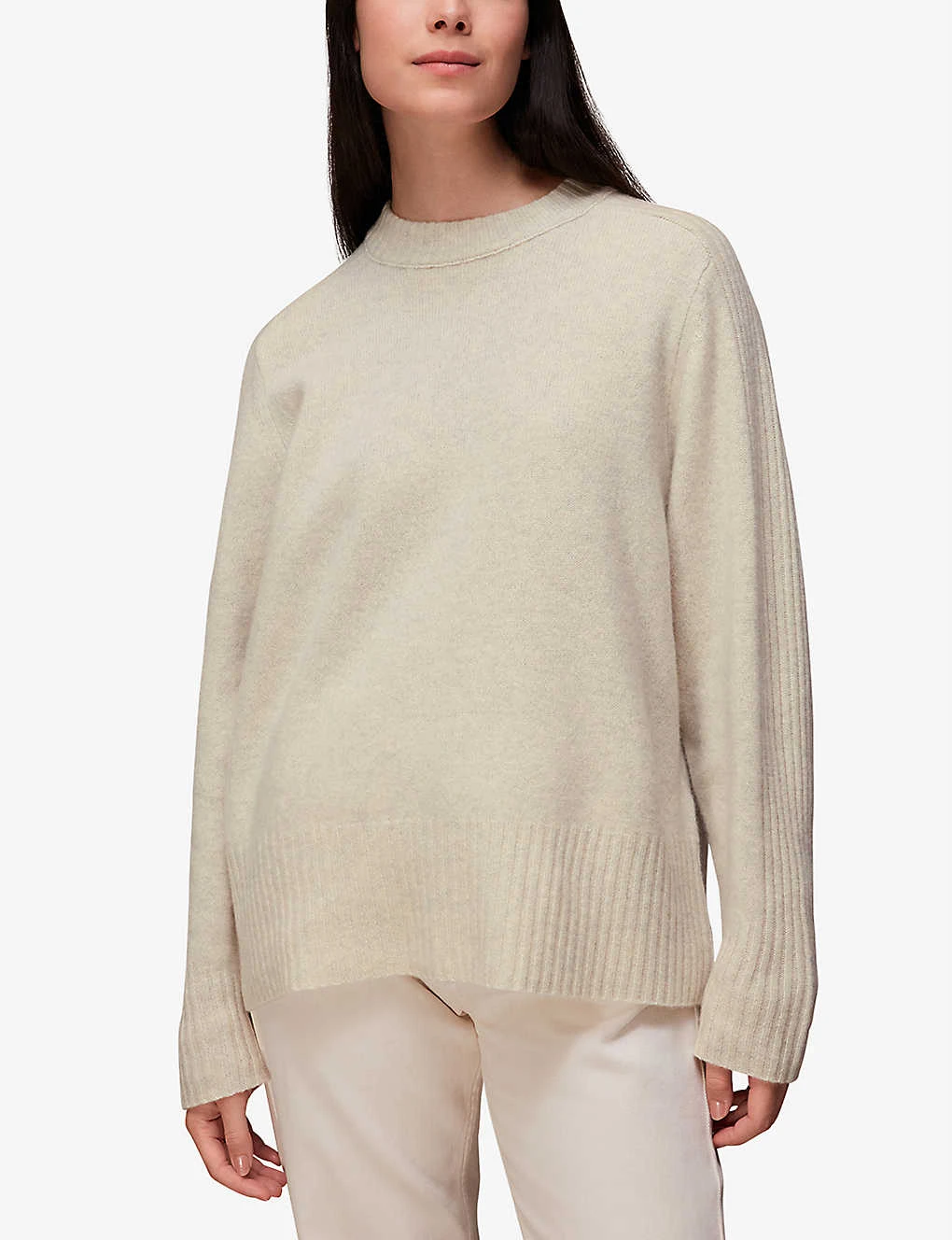 Whistles Boyfriend-fit Ribbed-detail Wool Jumper 3 Whistles Boyfriend-fit Ribbed-detail Wool Jumper - Image 3