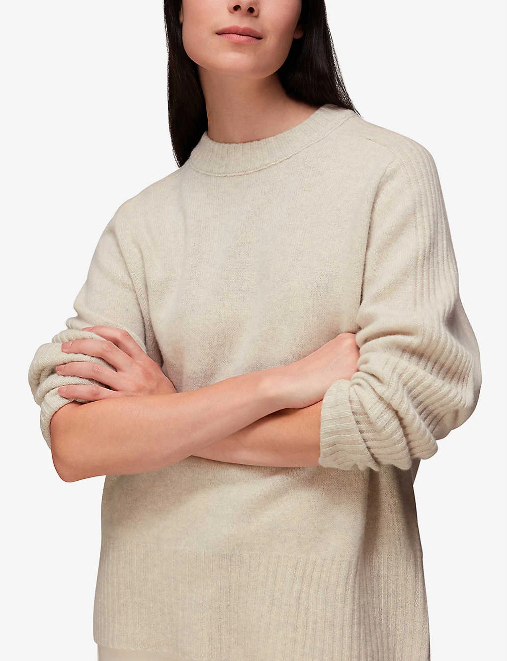 Whistles Boyfriend-fit Ribbed-detail Wool Jumper 5 Whistles Boyfriend-fit Ribbed-detail Wool Jumper - Image 5