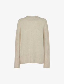 Whistles Boyfriend-fit Ribbed-detail Wool Jumper