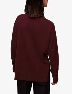 Whistles Roll-neck Cashmere Knitted Jumper 8 Whistles Roll-neck Cashmere Knitted Jumper -The Fashion Shop R04071979 PLUMCLARET ALT03