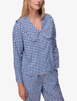 Whistles Gingham Cotton Collar Pyjamas -The Fashion Shop R04071982 MULTICOLOURED ALT02