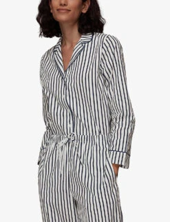Whistles Striped Relaxed-fit Cotton Pyjamas 7 Whistles Striped Relaxed-fit Cotton Pyjamas -The Fashion Shop R04071983 MULTICOLOURED ALT02