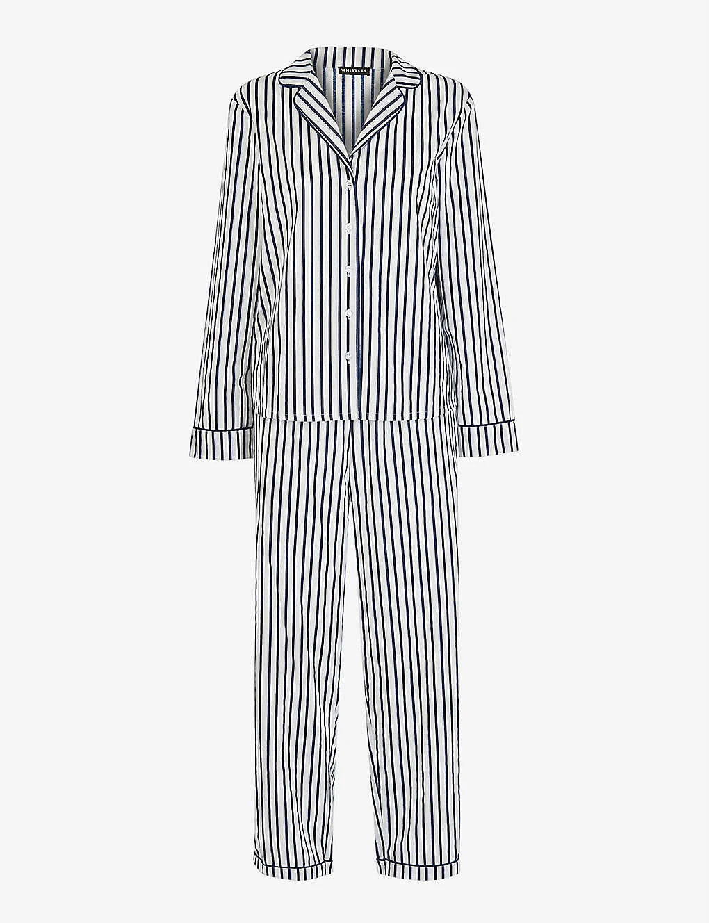 Whistles Striped Relaxed-fit Cotton Pyjamas 1 Whistles Striped Relaxed-fit Cotton Pyjamas