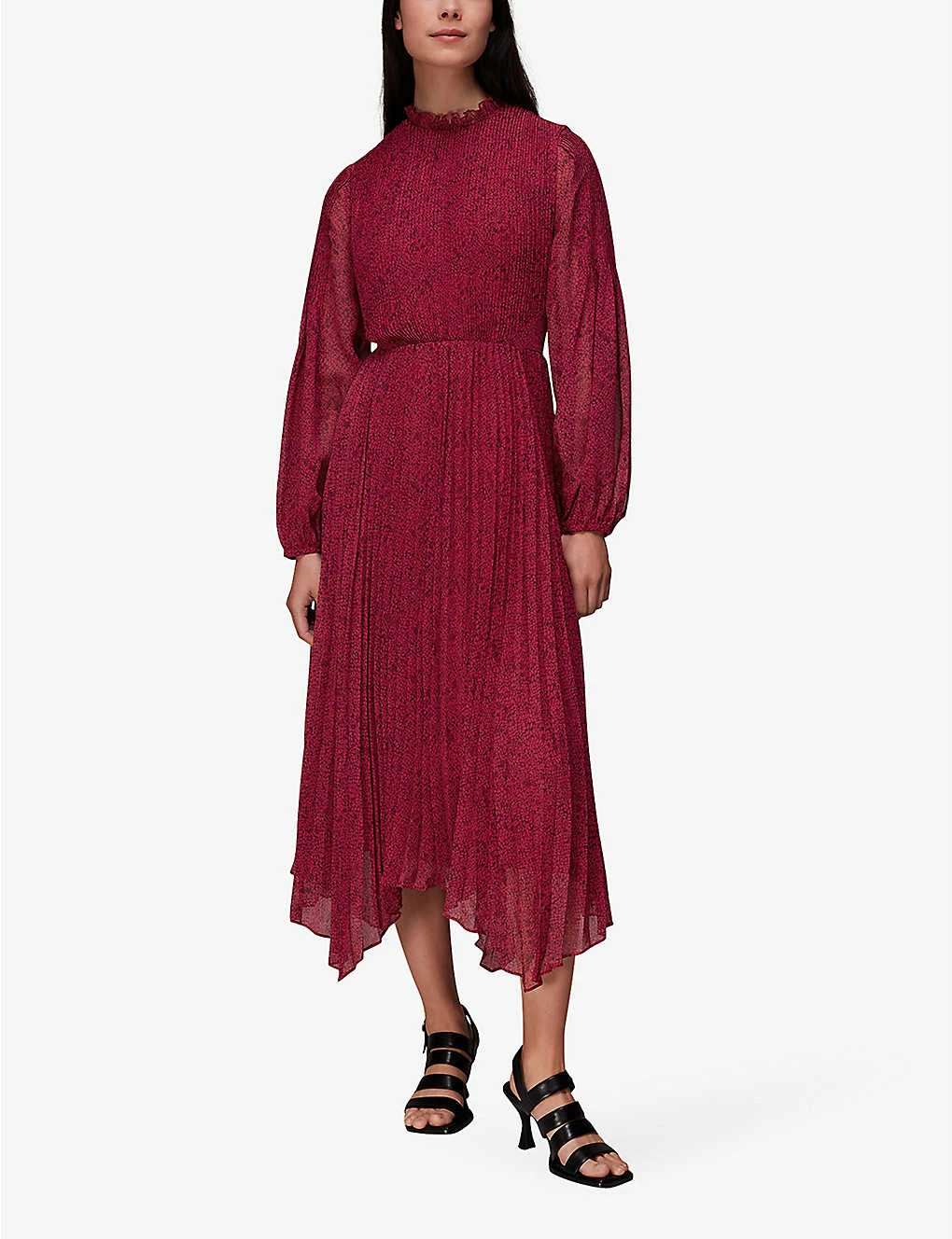 Whistles Abstract Snakeskin-print Pleated Recycled-polyester Midi Dress 2 Whistles Abstract Snakeskin-print Pleated Recycled-polyester Midi Dress - Image 2