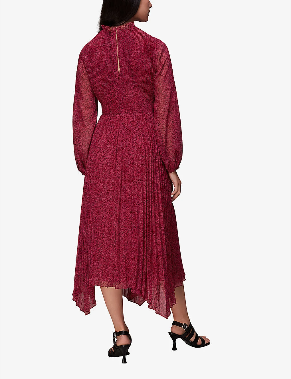 Whistles Abstract Snakeskin-print Pleated Recycled-polyester Midi Dress 4 Whistles Abstract Snakeskin-print Pleated Recycled-polyester Midi Dress - Image 4