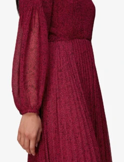 Whistles Abstract Snakeskin-print Pleated Recycled-polyester Midi Dress 10 Whistles Abstract Snakeskin-print Pleated Recycled-polyester Midi Dress -The Fashion Shop R04074031 MULTICOLOURED ALT04