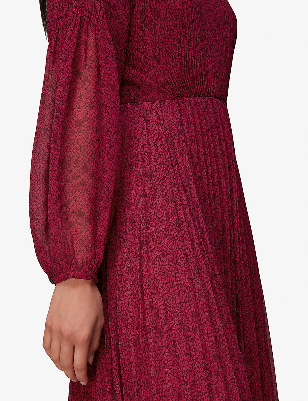 Whistles Abstract Snakeskin-print Pleated Recycled-polyester Midi Dress 5 Whistles Abstract Snakeskin-print Pleated Recycled-polyester Midi Dress - Image 5