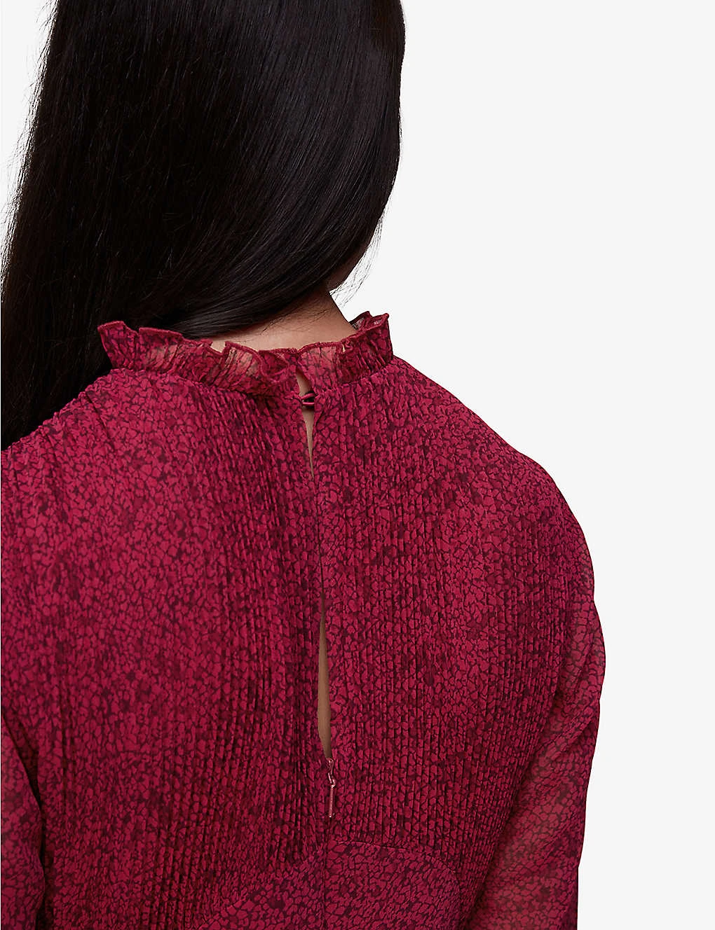 Whistles Abstract Snakeskin-print Pleated Recycled-polyester Midi Dress 6 Whistles Abstract Snakeskin-print Pleated Recycled-polyester Midi Dress - Image 6