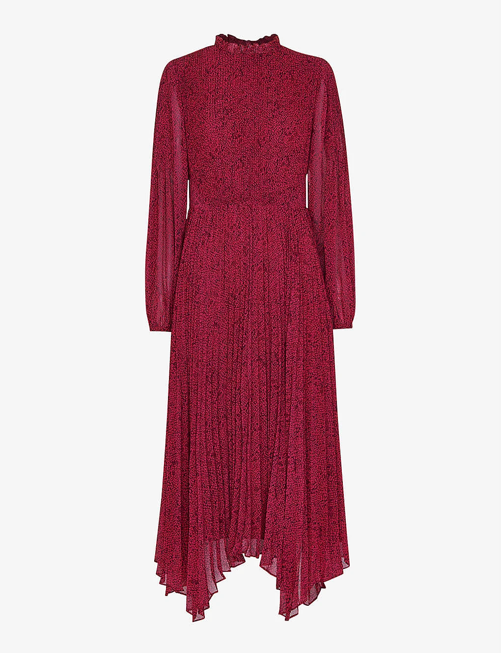 Whistles Abstract Snakeskin-print Pleated Recycled-polyester Midi Dress 1 Whistles Abstract Snakeskin-print Pleated Recycled-polyester Midi Dress