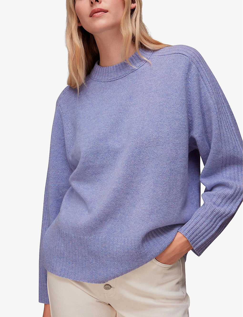 Whistles Ribbed-panel Relaxed-fit Wool Jumper 3 Whistles Ribbed-panel Relaxed-fit Wool Jumper - Image 3
