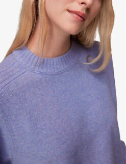 Whistles Ribbed-panel Relaxed-fit Wool Jumper 9 Whistles Ribbed-panel Relaxed-fit Wool Jumper -The Fashion Shop R04074620 LILAC ALT04