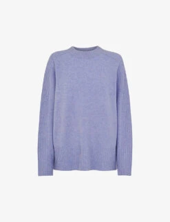 Whistles Ribbed-panel Relaxed-fit Wool Jumper