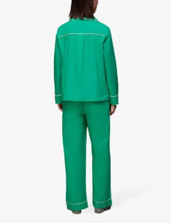 Whistles Contrast-piping Relaxed-fit Cotton Pyjamas -The Fashion Shop R04074624 MULTICOLOURED ALT02