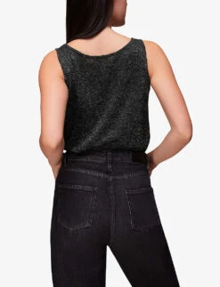 Whistles Square-neck Metallic-knit Top 8 Whistles Square-neck Metallic-knit Top -The Fashion Shop R04075331 BLACK ALT03