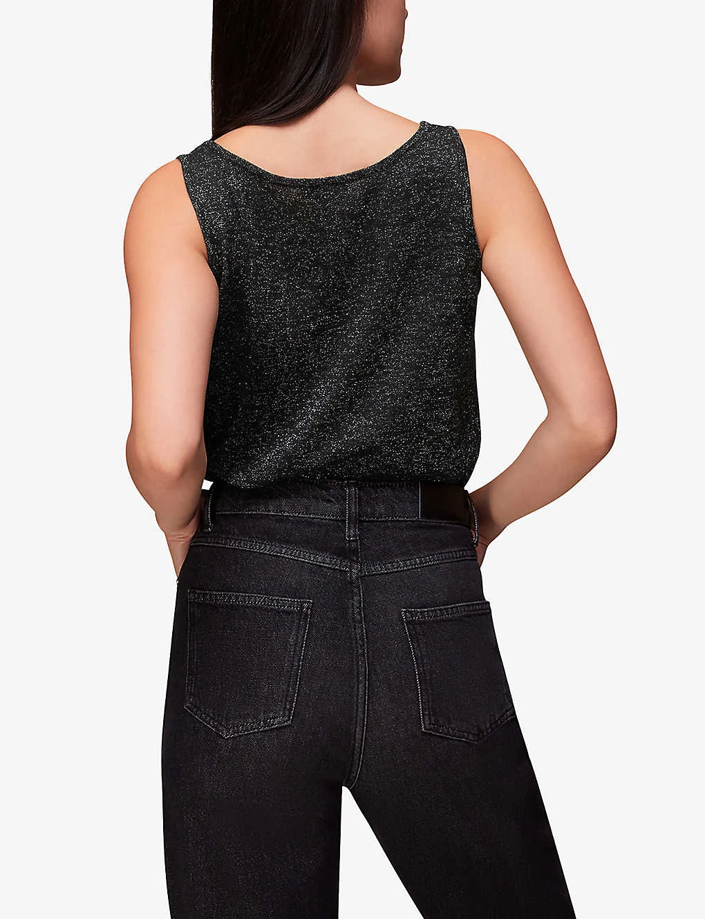 Whistles Square-neck Metallic-knit Top 4 Whistles Square-neck Metallic-knit Top - Image 4