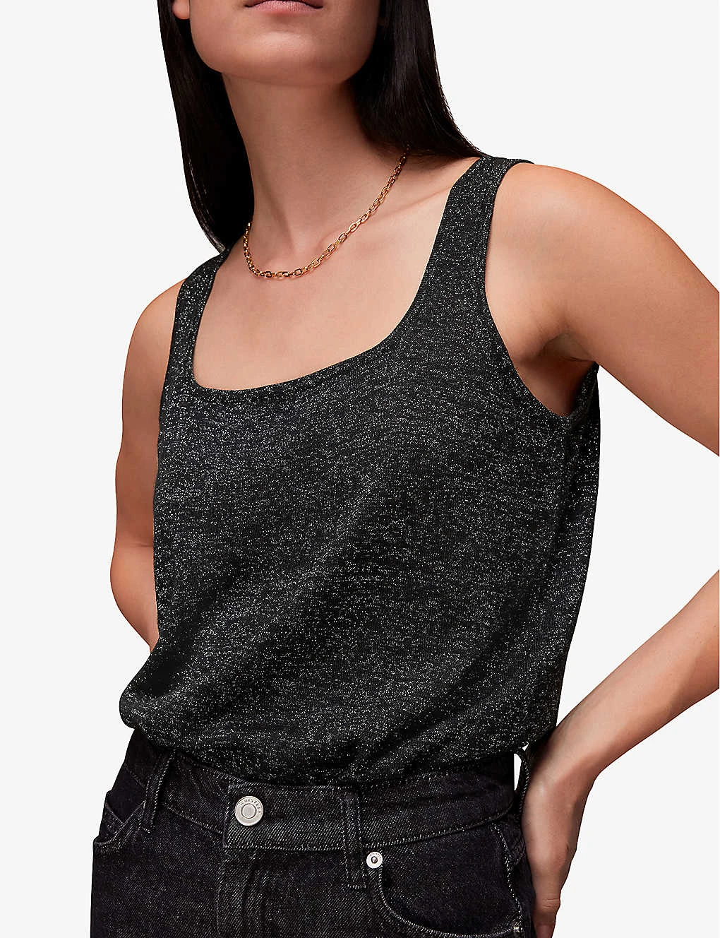 Whistles Square-neck Metallic-knit Top 5 Whistles Square-neck Metallic-knit Top - Image 5