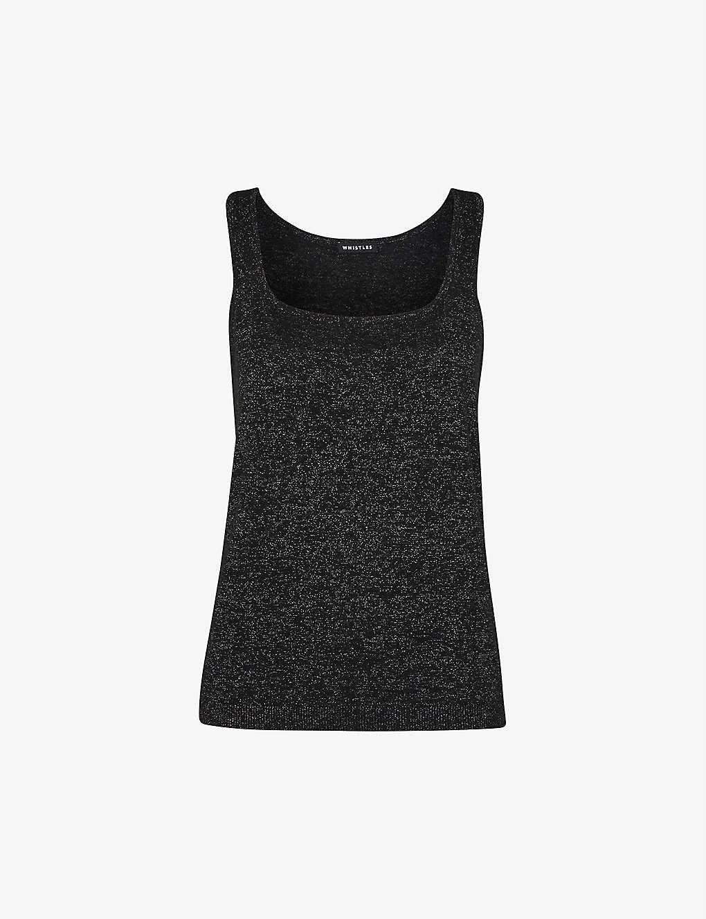 Whistles Square-neck Metallic-knit Top 1 Whistles Square-neck Metallic-knit Top