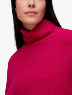Whistles Turtleneck Oversized-fit Stretch Wool-blend Jumper 9 Whistles Turtleneck Oversized-fit Stretch Wool-blend Jumper -The Fashion Shop R04075332 PINK ALT04