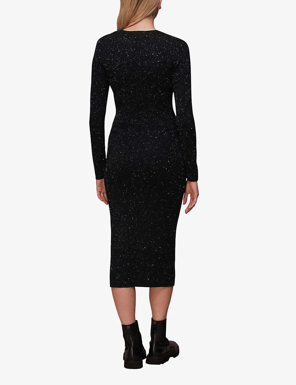 Whistles Annie Metallic Stretch-woven Midi Dress 3 Whistles Annie Metallic Stretch-woven Midi Dress - Image 3